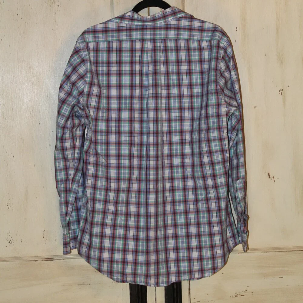 Vineyard Vines Slim Fit Tucker multicolor plaid long sleeve button up shirt sz M - Picture 4 of 4